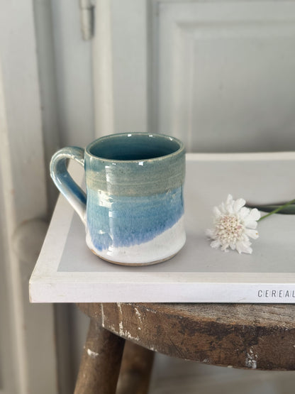 Three-Tone Blue Studio Pottery Espresso Cup