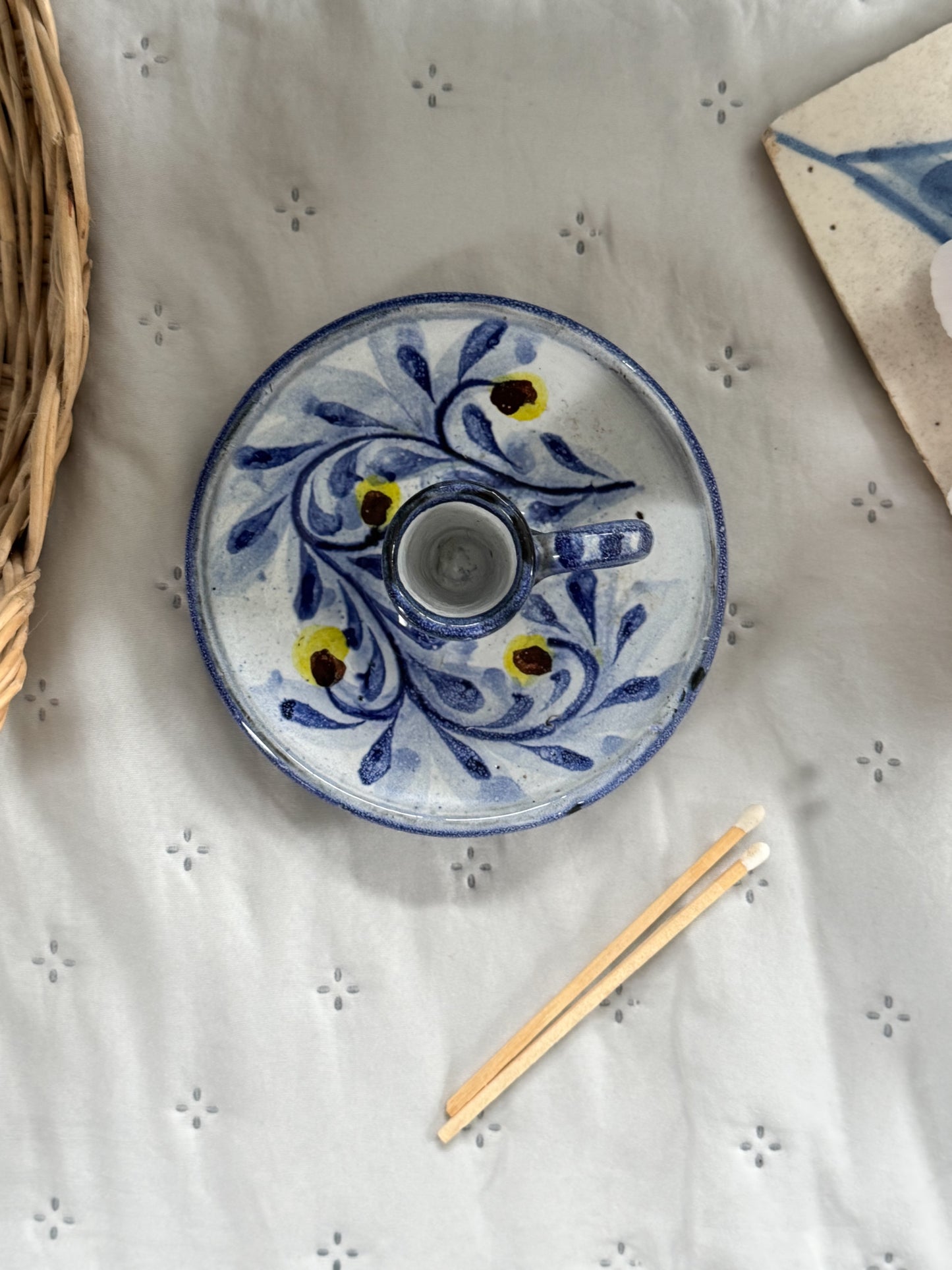 Portuguese Studio Pottery Chamberstick | Porches Pottery
