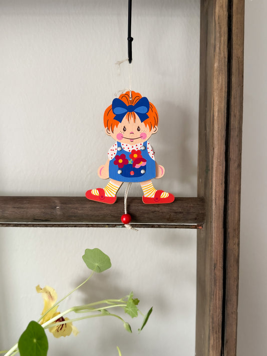 Vintage Wooden Pull Toy — “Mädi” by Mertens-Kunst, Made in West Germany