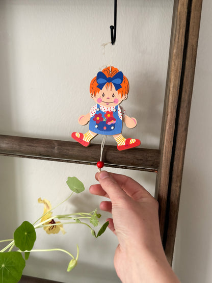 Vintage Wooden Pull Toy — “Mädi” by Mertens-Kunst, Made in West Germany
