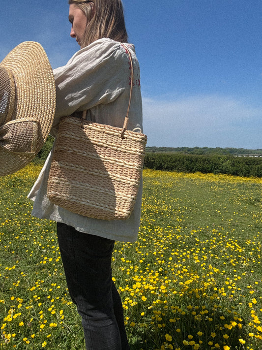Vintage Woven Tote Bag