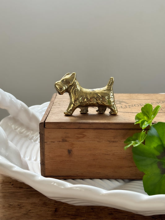 Vintage Solid Brass Scotty Dog Figurine