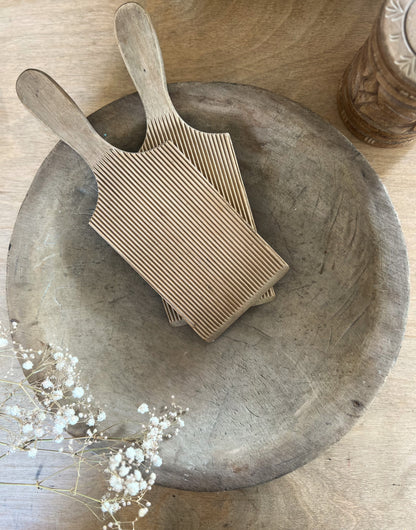 Antique wooden butter pats & bowl