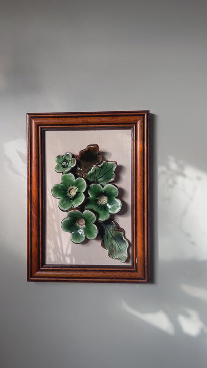 Framed Studio Pottery Snowdonia Primroses